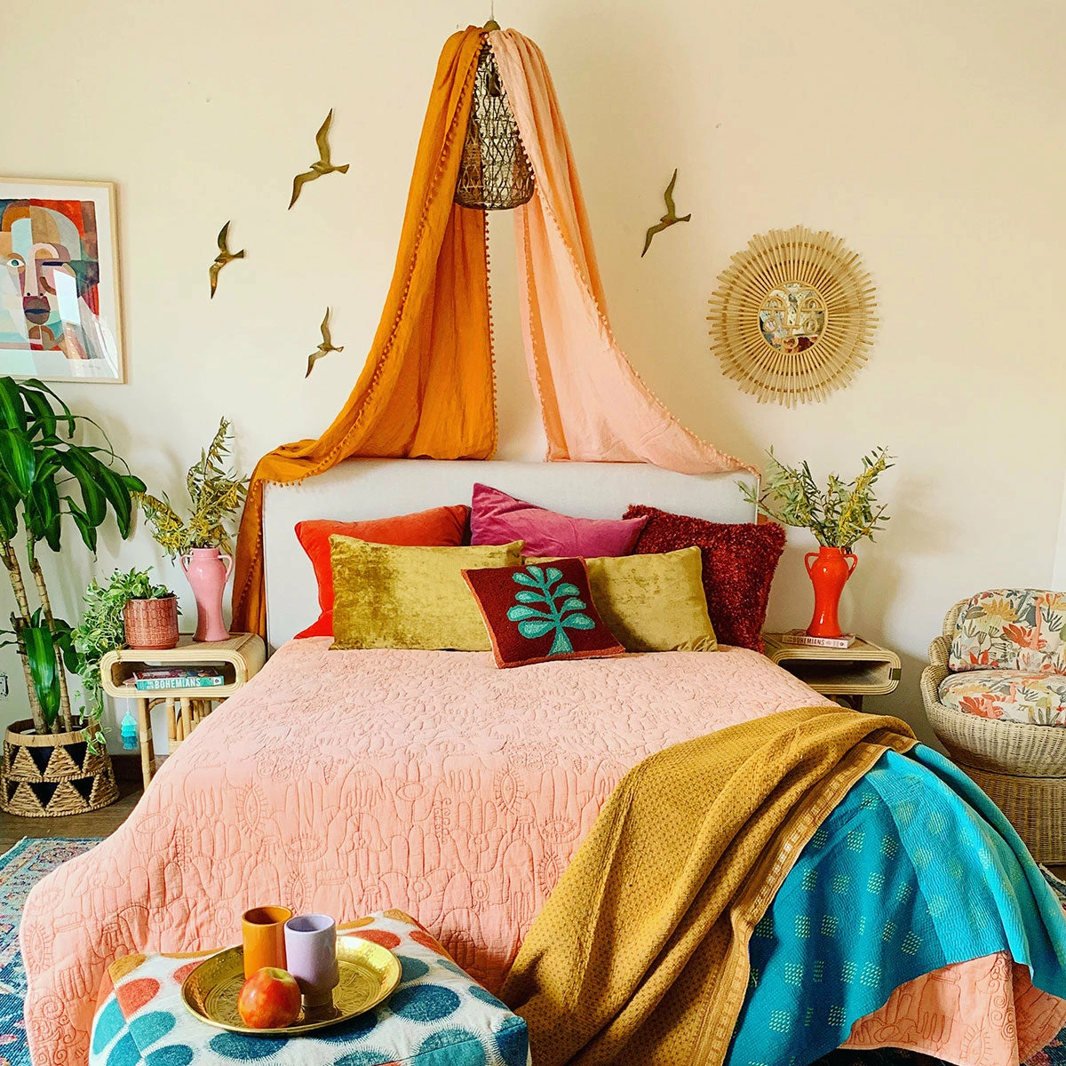 Peking All Décor Peach Hamsa Quilt Set By Jungalow® 4 Peking All Décor Peach Hamsa Quilt Set By Jungalow®