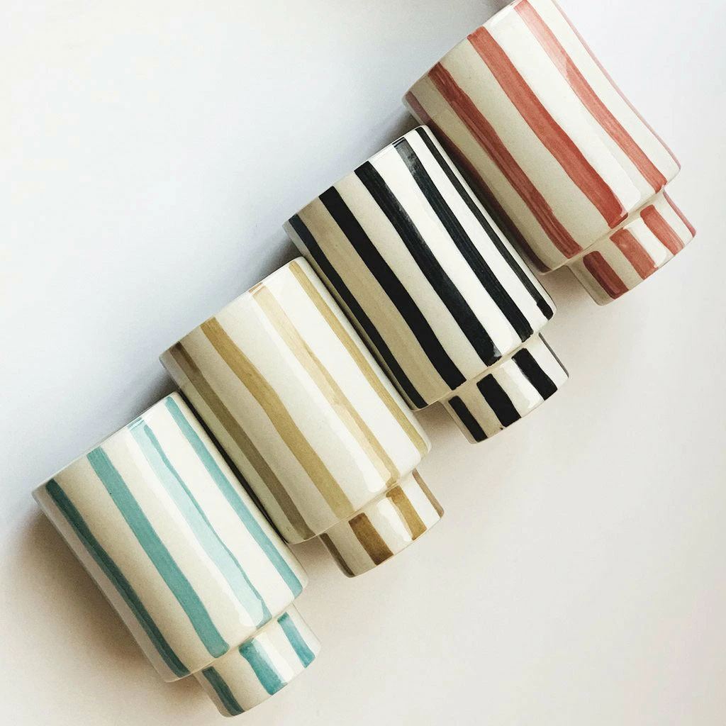 Jungalow® New Kaya Striped Ceramic Cups By Justina Blakeney™ 6 Jungalow® New Kaya Striped Ceramic Cups By Justina Blakeney™