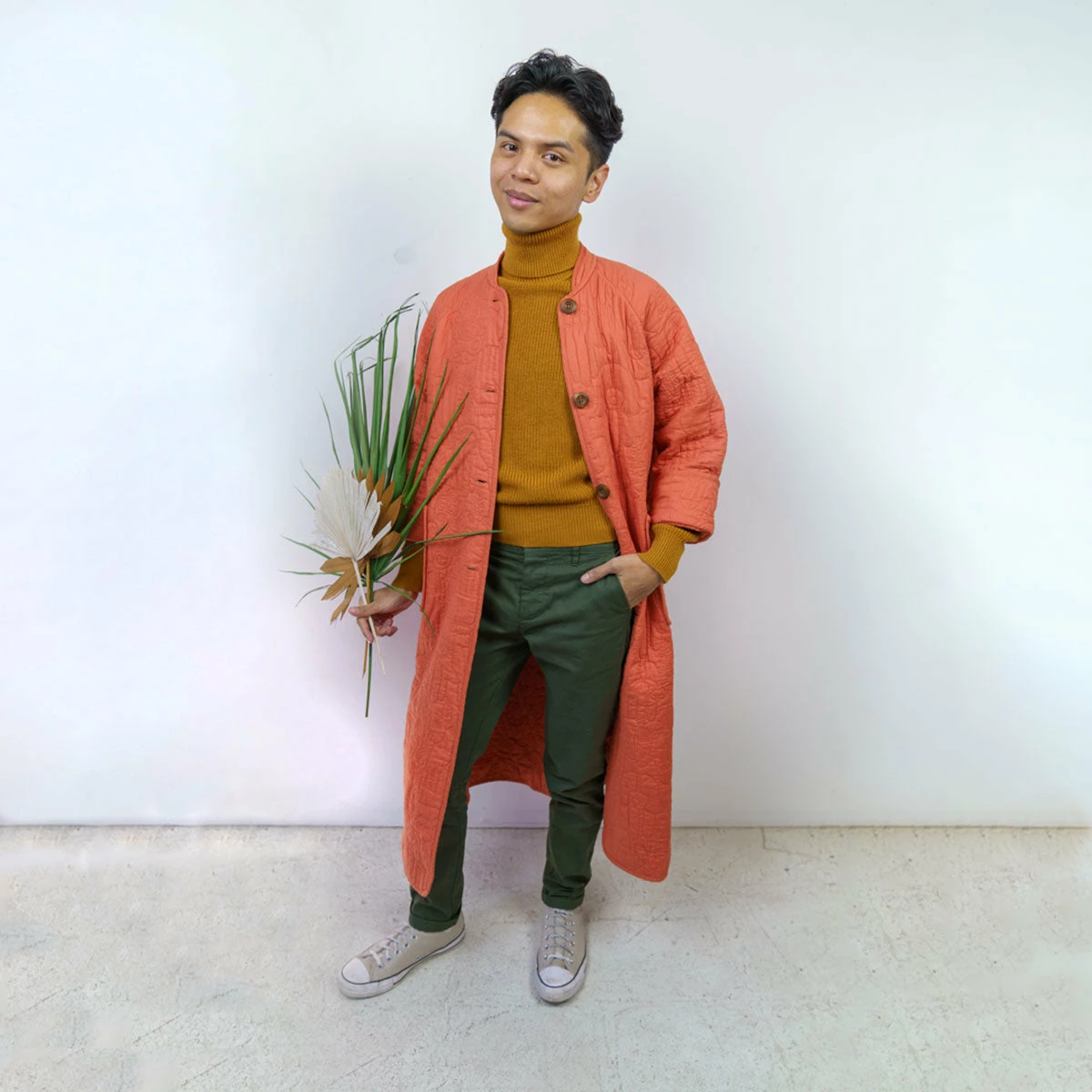 Peking Hamsa Quilted Coat In Coral By Jungalow® 7 Peking Hamsa Quilted Coat In Coral By Jungalow®