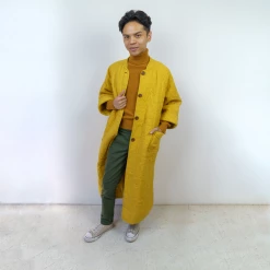 Peking Coats/Robes Hamsa Quilted Coat In Sunshine By Jungalow®