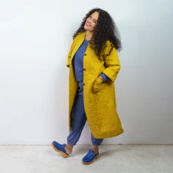 Peking Coats/Robes Hamsa Quilted Coat In Sunshine By Jungalow®