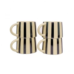 Jungalow® Tierra Striped Mug Set In Black