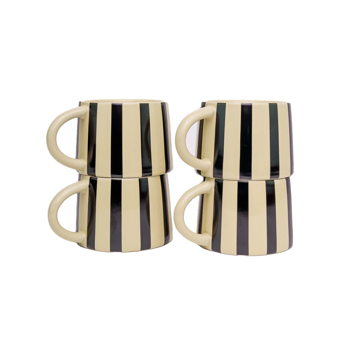 Jungalow® Tierra Striped Mug Set In Black 3 Jungalow® Tierra Striped Mug Set In Black