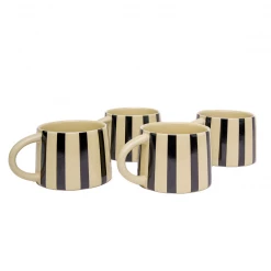 Jungalow® Tierra Striped Mug Set In Black 9 Jungalow® Tierra Striped Mug Set In Black