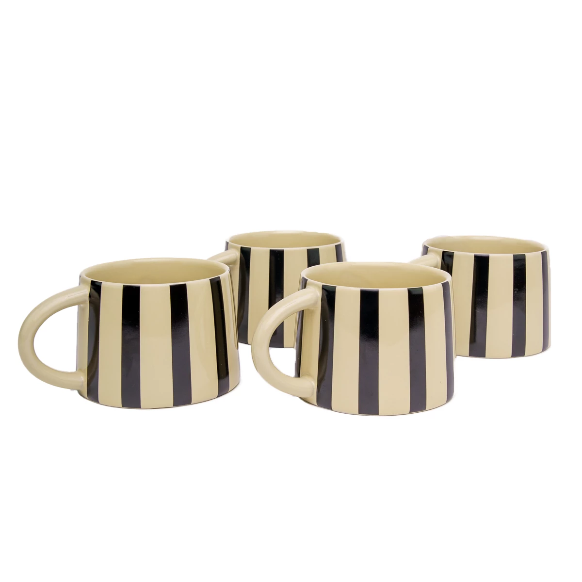 Jungalow® Tierra Striped Mug Set In Black 5 Jungalow® Tierra Striped Mug Set In Black