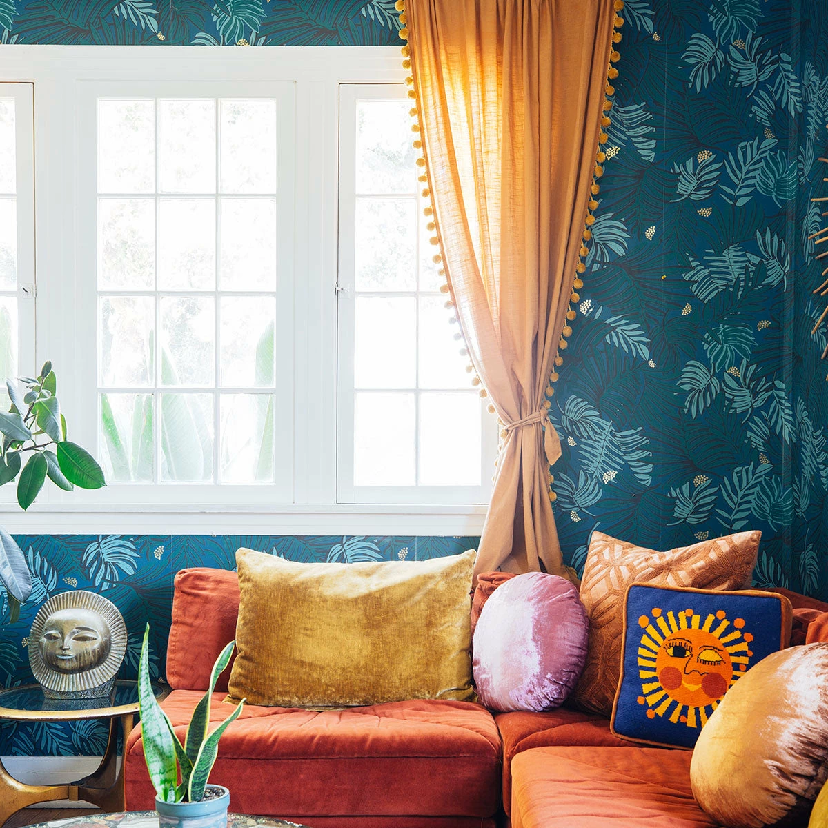 Jungalow® Aja Wallpaper In Teal By Justina Blakeney® - Surestrip 4 Jungalow® Aja Wallpaper In Teal By Justina Blakeney® - Surestrip