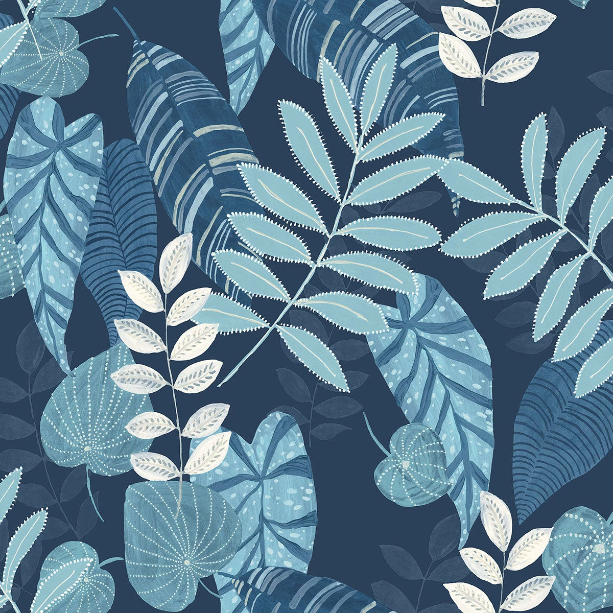 Jungalow® Lilia Wallpaper In Blue 3 Jungalow® Lilia Wallpaper In Blue