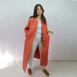 Peking Hamsa Quilted Coat In Coral By Jungalow® 9 Peking Hamsa Quilted Coat In Coral By Jungalow®