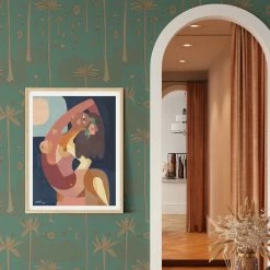 Jungalow® Cosmic Desert Wallpaper In Green By Justina Blakeney® - Sure Strip