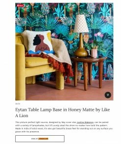 Jungalow® All Lighting Eytan Table Lamp Base In Honey Matte By Like A Lion™
