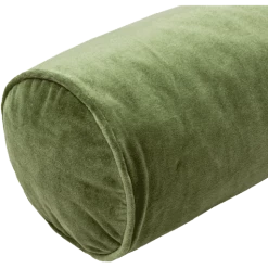 Surya Cotton Velvet Bolster Pillow In Green All Pillows