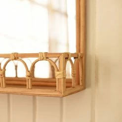 Kalalou Arched Rattan Mirror