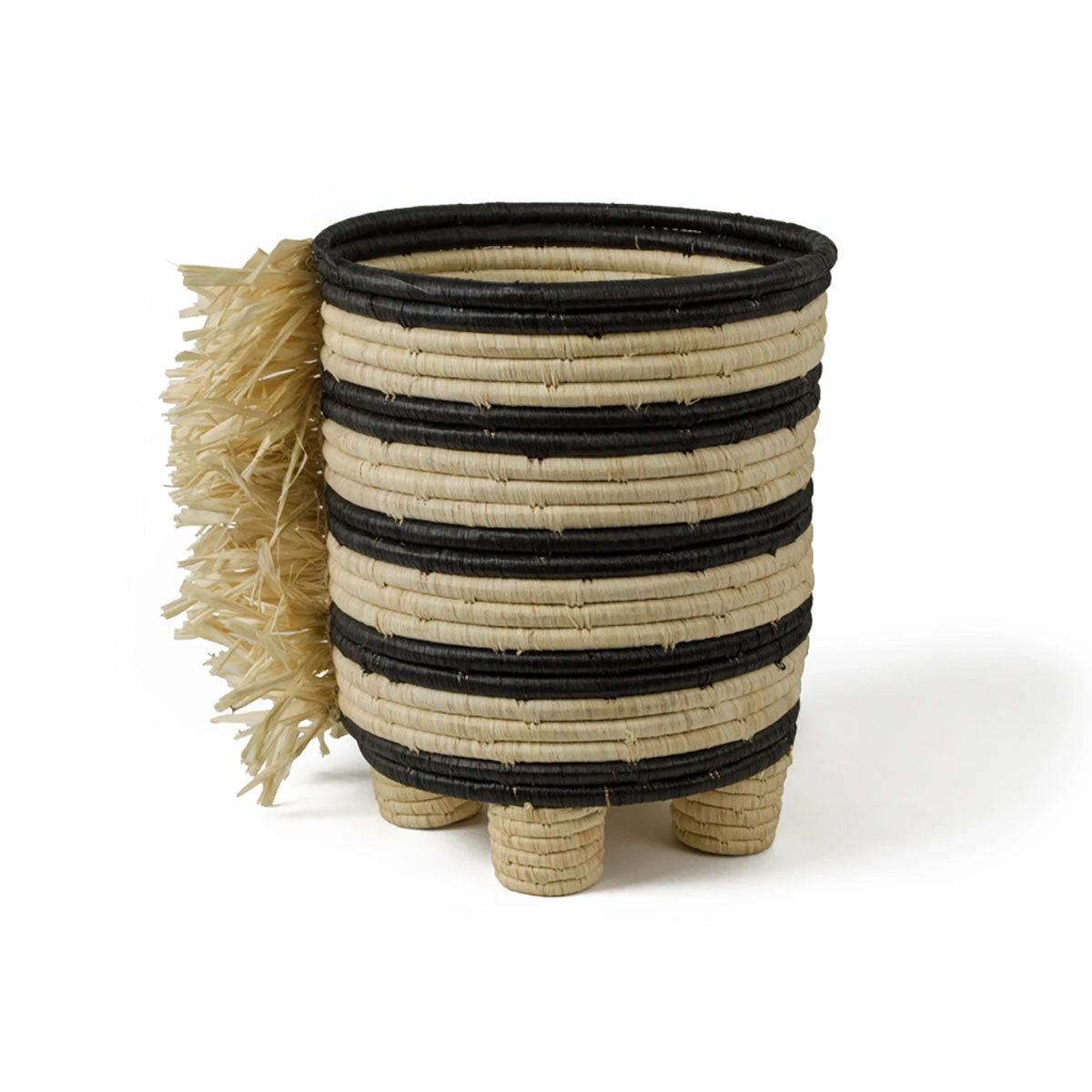 AAA Planters Black Fringed Striped Planter 4 AAA Planters Black Fringed Striped Planter
