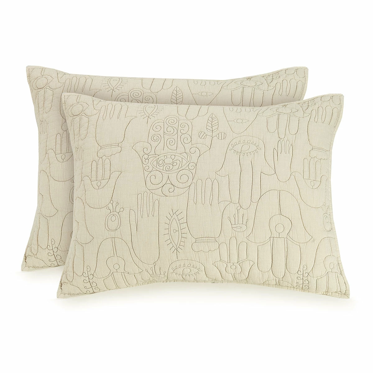 Peking Natural Hamsa Standard Sham Set By Jungalow® 3 Peking Natural Hamsa Standard Sham Set By Jungalow®