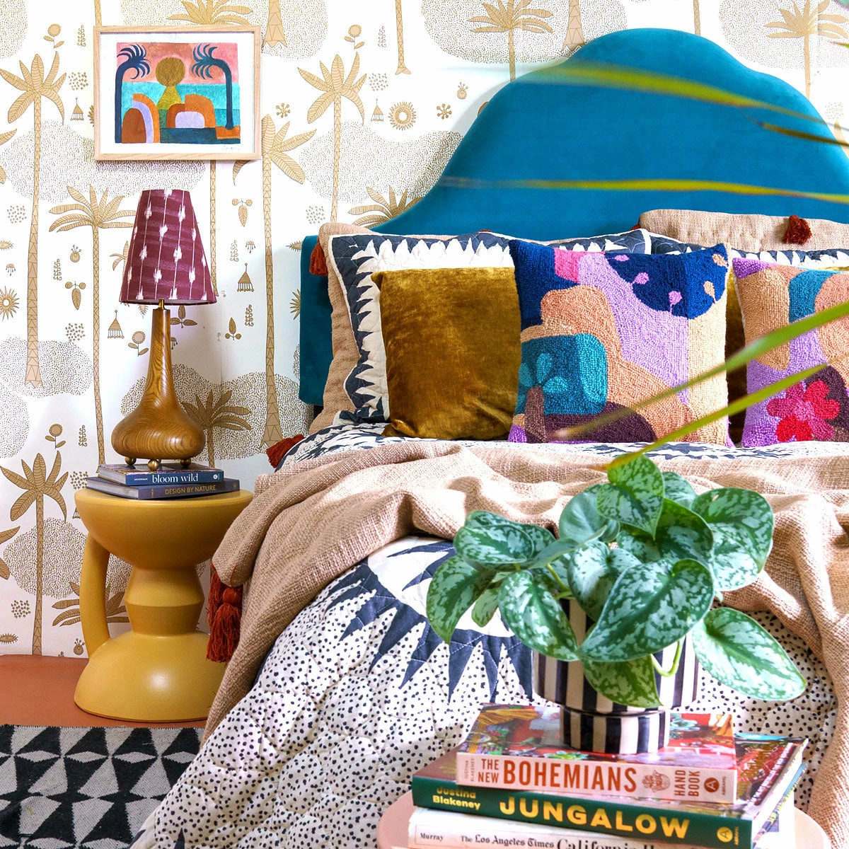 Jungalow® Sunflower Mali Hourglass Stool By Justina Blakeney™ New 4 Jungalow® Sunflower Mali Hourglass Stool By Justina Blakeney™ New